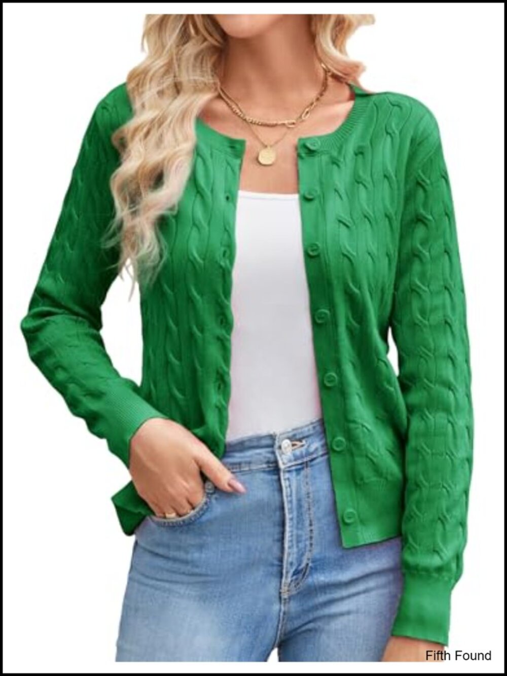 Cable Knit Cardigan Sweater Lightweight Cropped Button Up Fall Layer